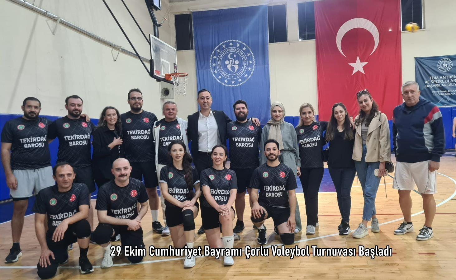 29 Ekim Cumhuriyet Bayramı Çorlu Voleybol Turnuvası Başladı