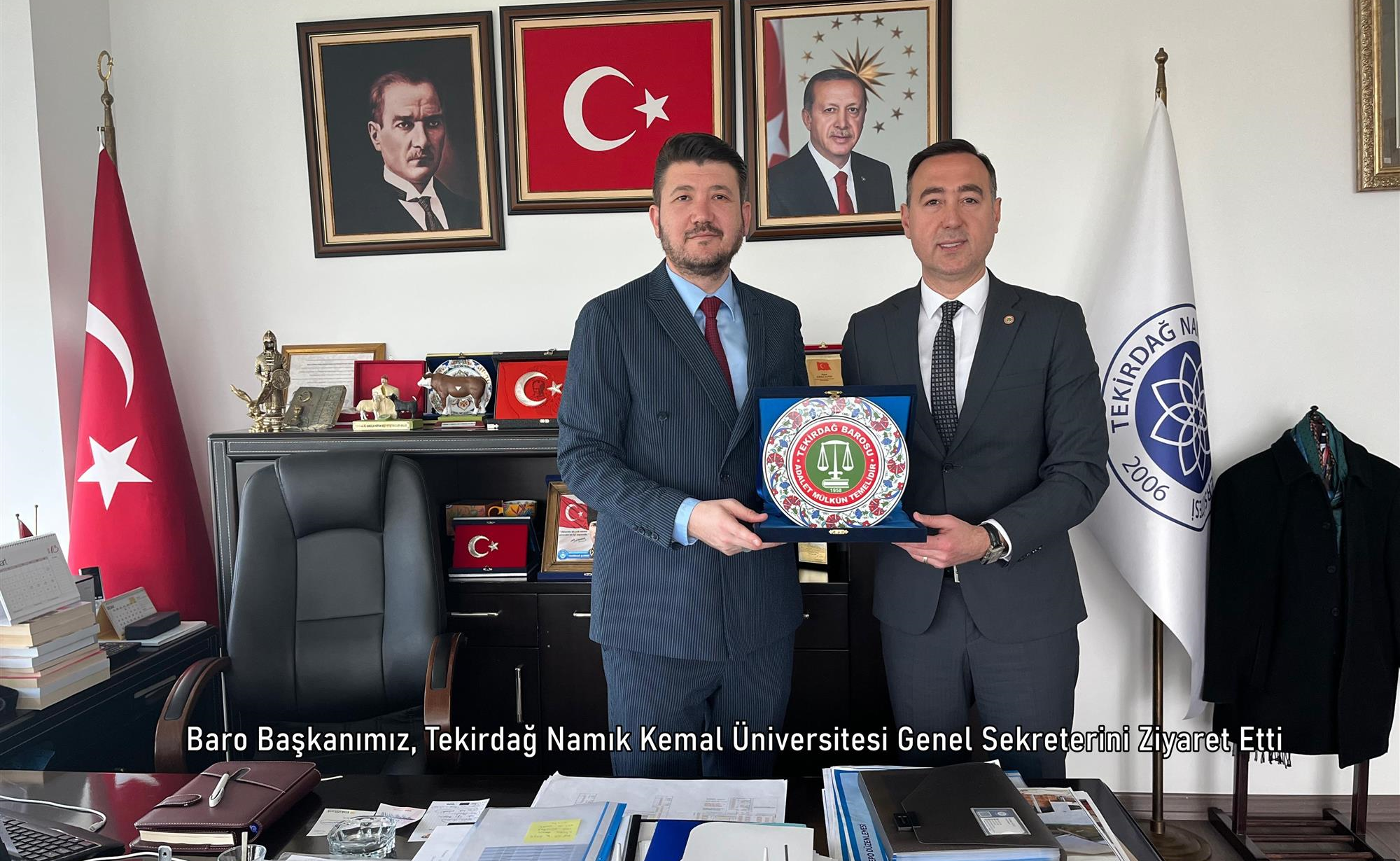 Baro Başkanımız, Tekirdağ Namık Kemal Üniversitesi Genel Sekreterini Ziyaret Etti