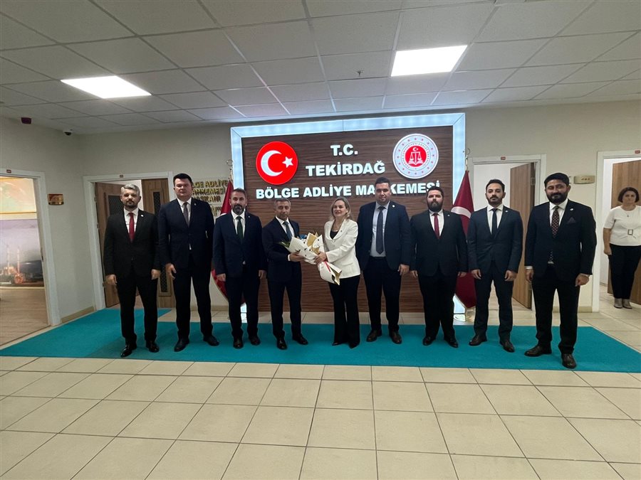 Tekirdağ Barosu’ndan Tekirdağ Bölge Adliye Mahkemesi Başkanı Emre Binici’ye Ziyaret