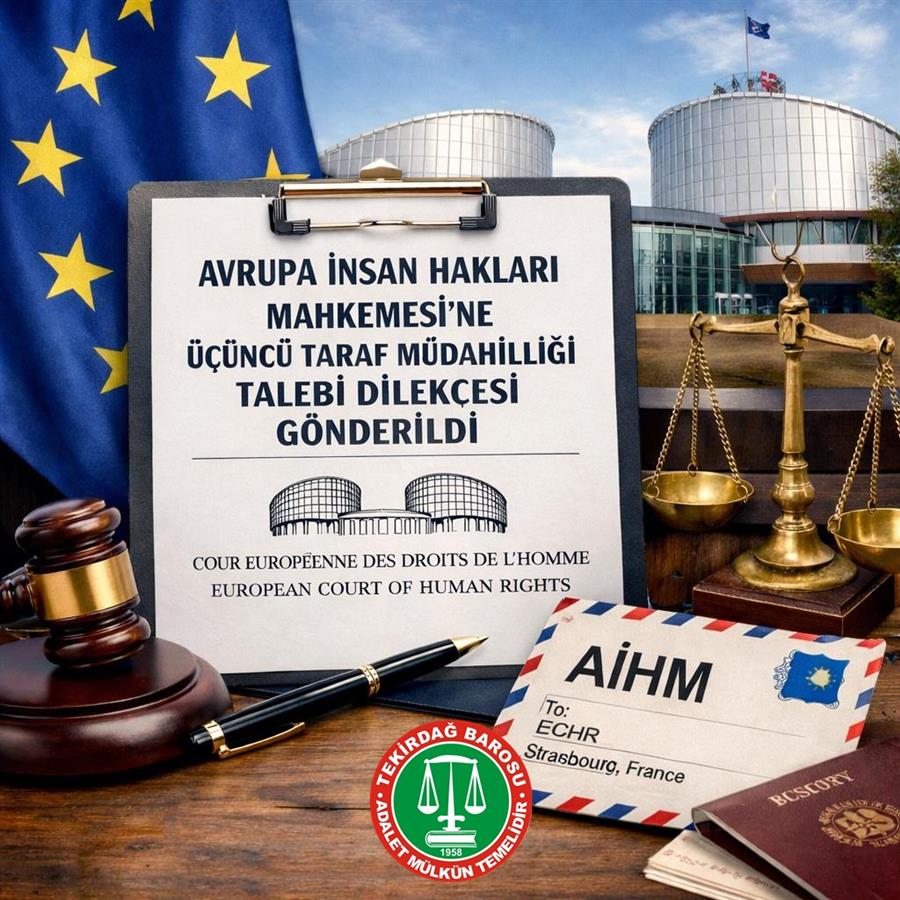 AVRUPA İNSAN HAKLARI MAHKEMESİ’NE ÜÇÜNCÜ TARAF MÜDAHİLLİĞİ TALEBİ DİLEKÇESİ GÖNDERİLDİ